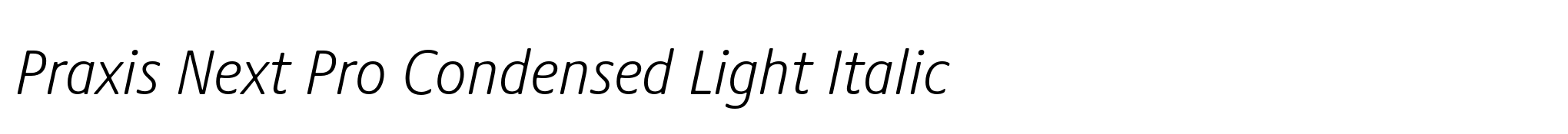 Praxis Next Pro Condensed Light Italic image